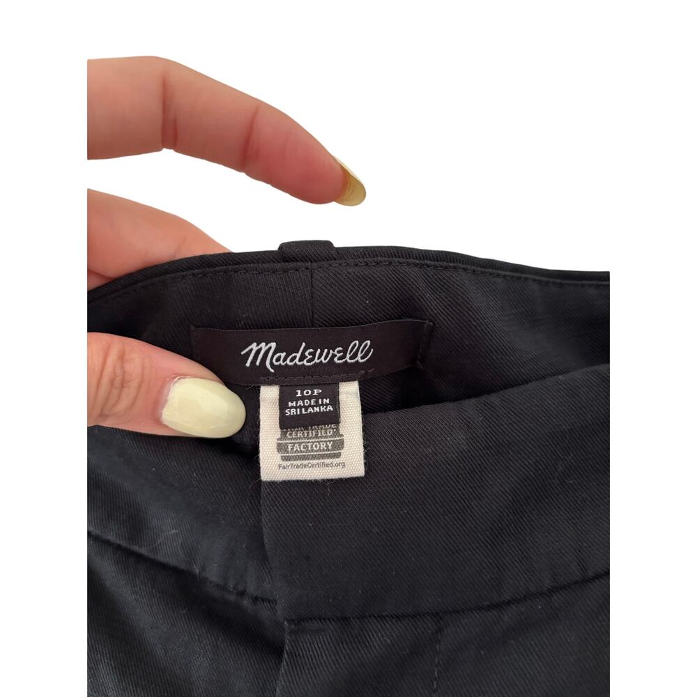 Madewell Women’s Black Wide Leg Cropped Pants Size 10P Petite High Rise Career - Picture 5 of 9